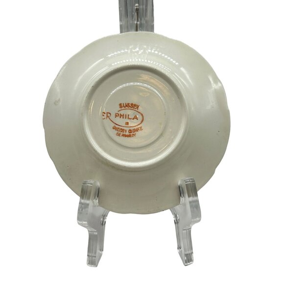 Vintage Flat Demitasse Cup & Saucer Sussex Cherry Chintz by Erphila Germany #3 - Picture 5 of 15